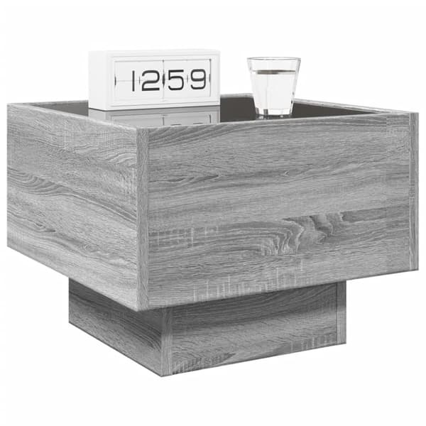 vidaXL sohvapöytä Infinity LED-valoilla harmaa Sonoma 40x40x30 cm