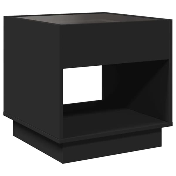 vidaXL sohvapöytä Infinity LED-valoilla musta 50x50x50 cm