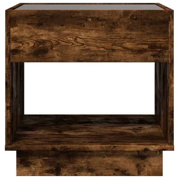 vidaXL sengebord med Infinity LED-lys 50x50x50 cm røget egetræsfarve