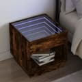 Miniatyrbillede 2 af 11: vidaXL sengebord med Infinity LED-lys 50x50x50 cm røget egetræsfarve