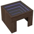 Miniatyrbillede 4 af 11: vidaXL sengebord med Infinity LED-lys 40x40x30 cm brun egetræsfarve