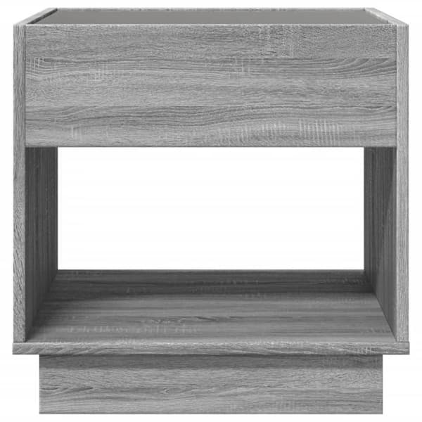 vidaXL sofabord med Infinity LED-lys 50x50x50 cm grå sonoma-eg