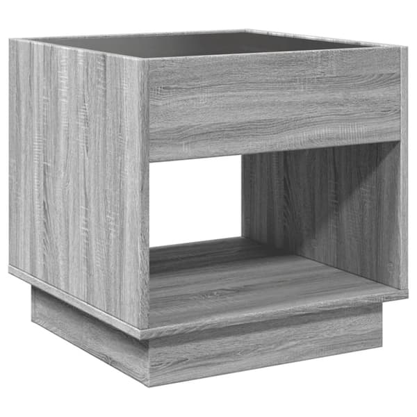 vidaXL sofabord med Infinity LED-lys 50x50x50 cm grå sonoma-eg