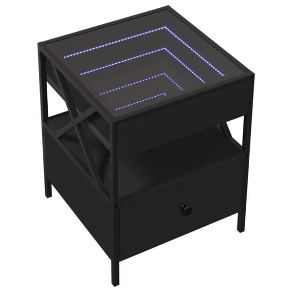 vidaXL sohvapöytä Infinity LED-valoilla musta 40x40x51 cm