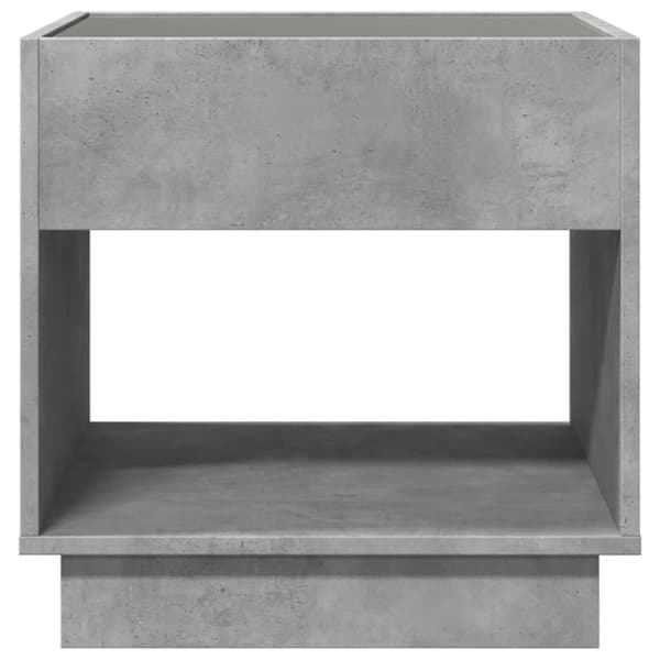 vidaXL sengebord med Infinity LED-lys 50x50x50 cm betongrå