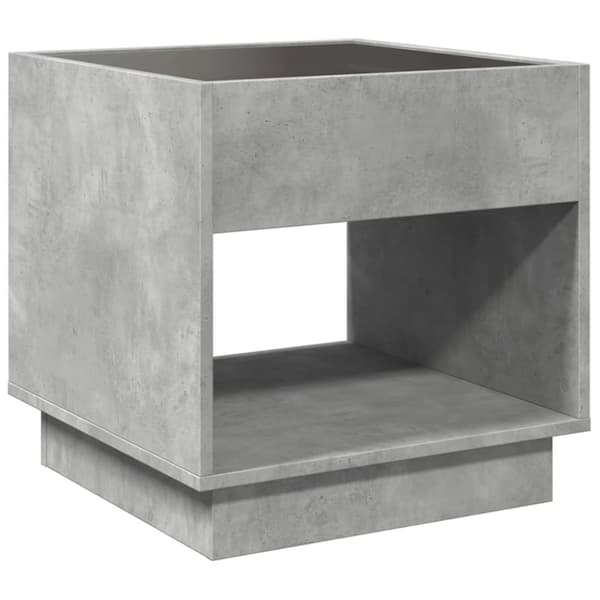 vidaXL sengebord med Infinity LED-lys 50x50x50 cm betongrå