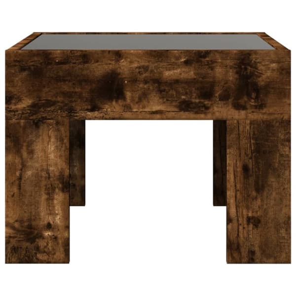 vidaXL sengebord med Infinity LED-lys 40x40x30 cm røget egetræsfarve