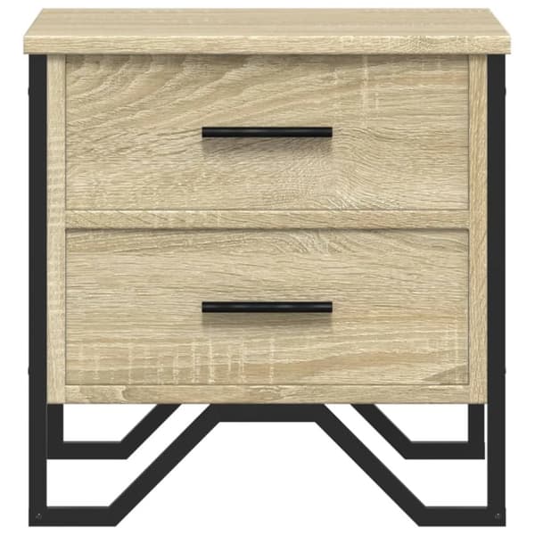 vidaXL sengeborde 2 stk. 40x41x40 cm konstrueret træ sonoma-eg