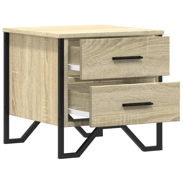 vidaXL sengeborde 2 stk. 40x41x40 cm konstrueret træ sonoma-eg