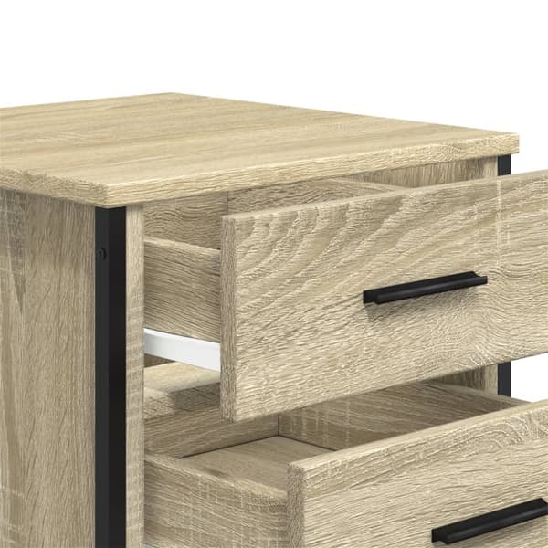 vidaXL sengeborde 2 stk. 40x41x40 cm konstrueret træ sonoma-eg