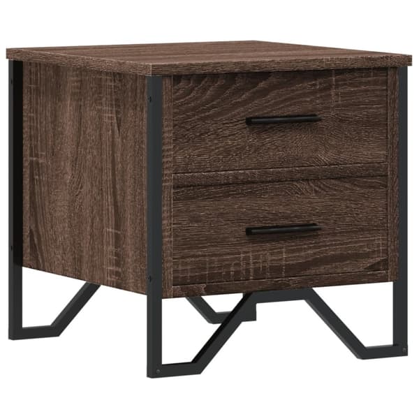 vidaXL sengebord 40x41x40 cm konstrueret træ brun egetræsfarve