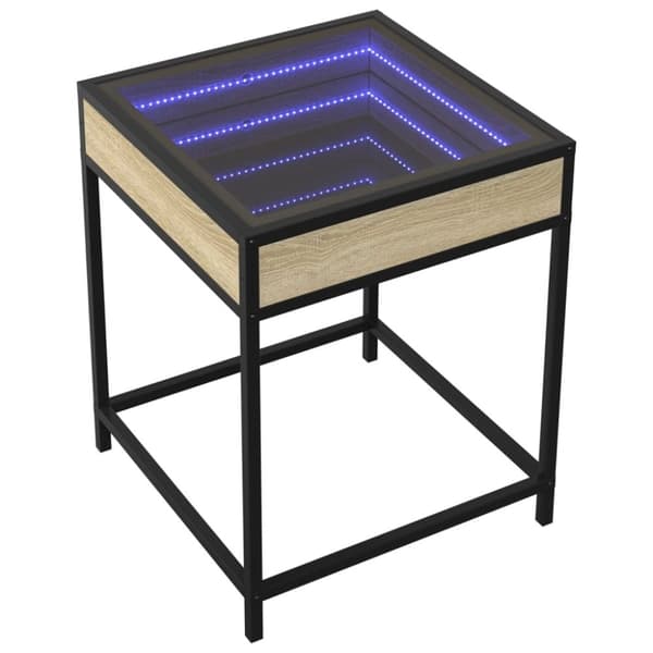 vidaXL sengebord med Infinity LED-lys 40x40x51 cm sonoma-eg