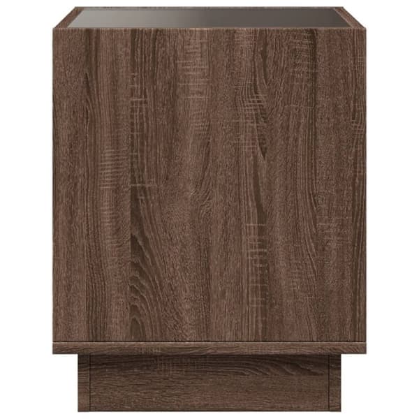 vidaXL sohvapöytä Infinity LED-valoilla ruskea tammi 50x50x50 cm