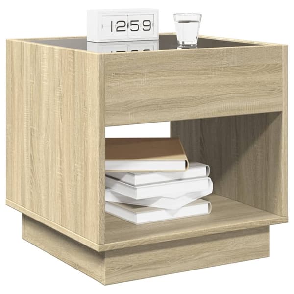 vidaXL sengebord med Infinity LED-lys 50x50x50 cm sonoma-eg