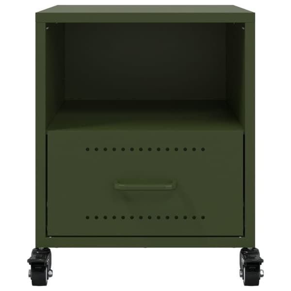 vidaXL sengebord 36x39x43,5 cm stål olivengrøn