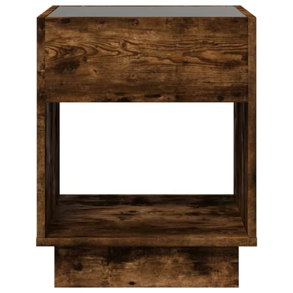 vidaXL sengebord med Infinity LED-lys 40x40x50 cm røget egetræsfarve