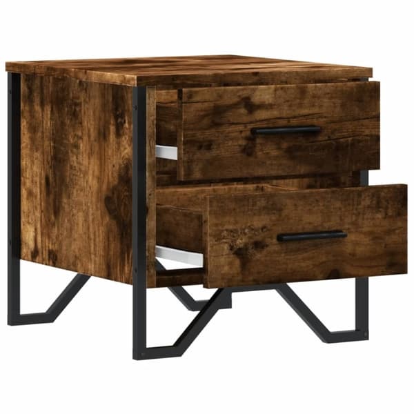 vidaXL sengebord 40x41x40 cm konstrueret træ røget egetræsfarve