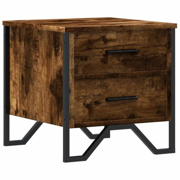 vidaXL sengebord 40x41x40 cm konstrueret træ røget egetræsfarve
