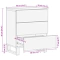 Miniatyrbilde 11 av 11: vidaXL Nattbord 50x34x62 cm heltre akasie