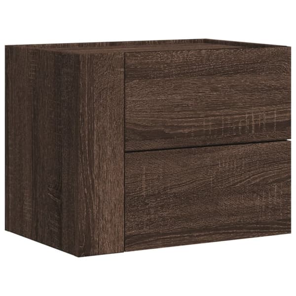 vidaXL Väggmonterade sängbord 2 st brun ek 45x30x35 cm