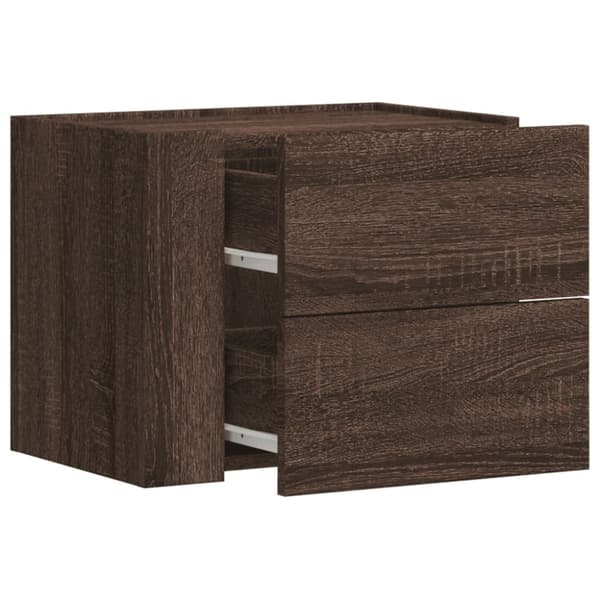 vidaXL Väggmonterade sängbord 2 st brun ek 45x30x35 cm