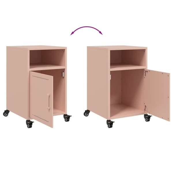 vidaXL Sängbord rosa 36x39x59 cm stål