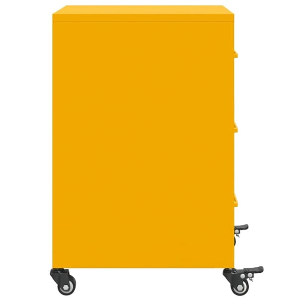 vidaXL sengebord 36x39x59 cm stål sennepsgul