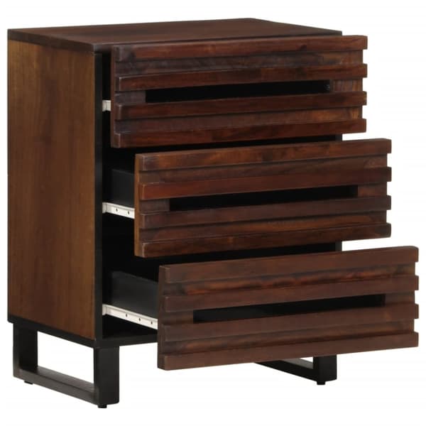 vidaXL sengebord 50x34x62 cm massivt mangotræ brun