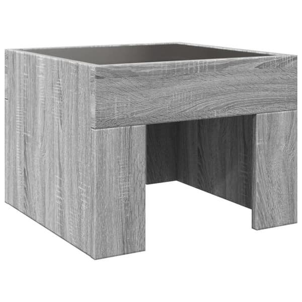 vidaXL sohvapöytä Infinity LED-valoilla harmaa Sonoma 40x40x30 cm