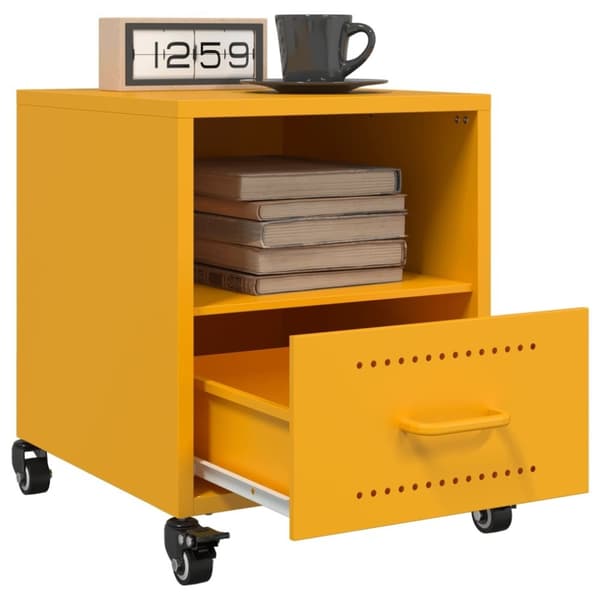 vidaXL sengeborde 2 stk. 36x39x43,5 cm stål sennepsgul