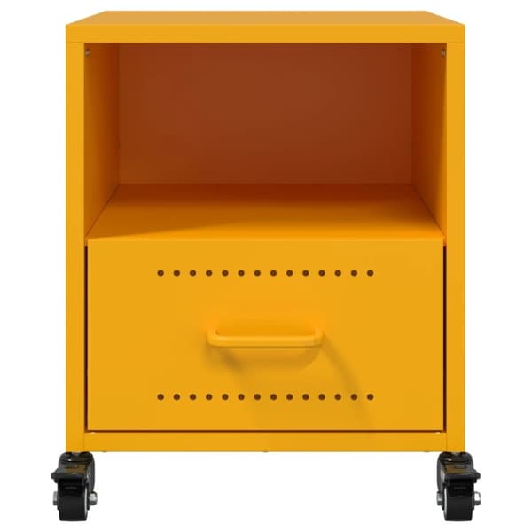 vidaXL sengeborde 2 stk. 36x39x43,5 cm stål sennepsgul