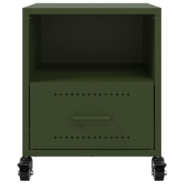 vidaXL sengeborde 2 stk. 36x39x43,5 cm stål olivengrøn