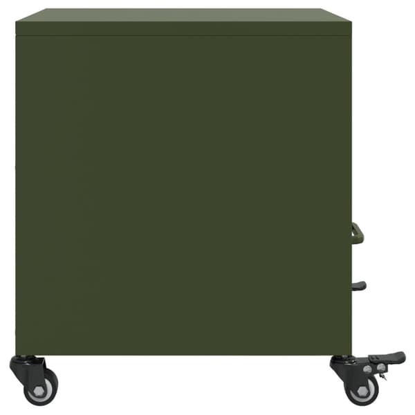 vidaXL sengeborde 2 stk. 36x39x43,5 cm stål olivengrøn