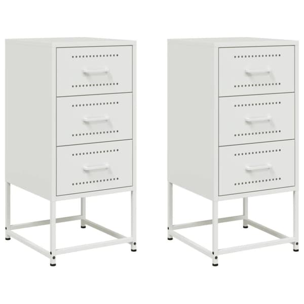 vidaXL sengeborde 2 stk. 36x39x78 cm stål hvid