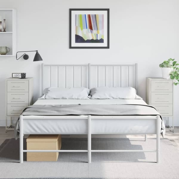 vidaXL sengeborde 2 stk. 36x39x78 cm stål hvid