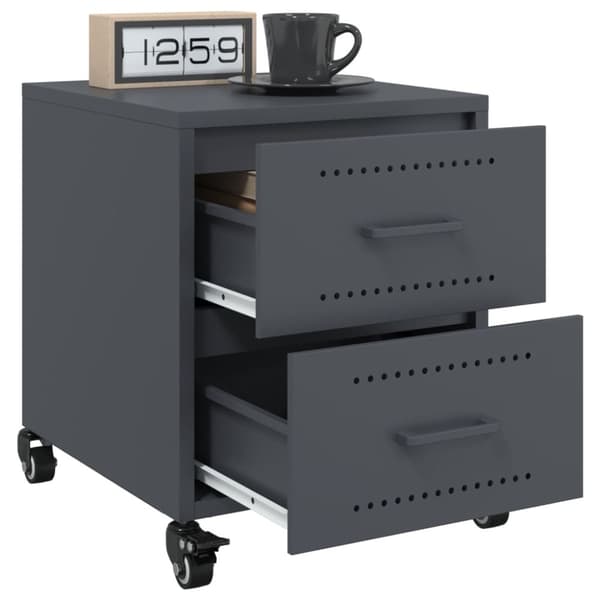 vidaXL sengeborde 2 stk. 36x39x43,5 cm stål antracitgrå