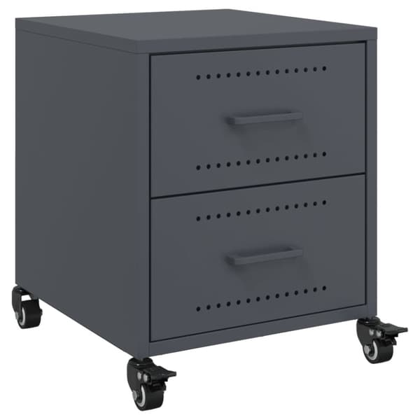 vidaXL sengeborde 2 stk. 36x39x43,5 cm stål antracitgrå