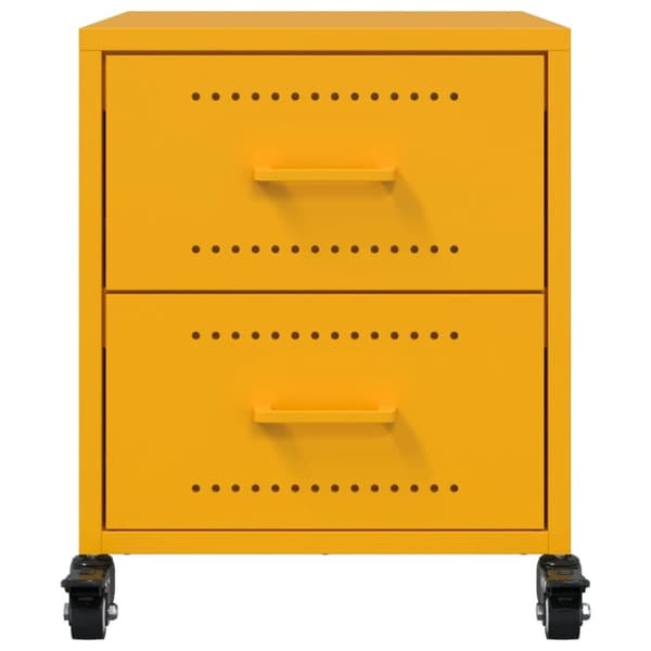 vidaXL sengeborde 2 stk. 36x39x43,5 cm stål sennepsgul