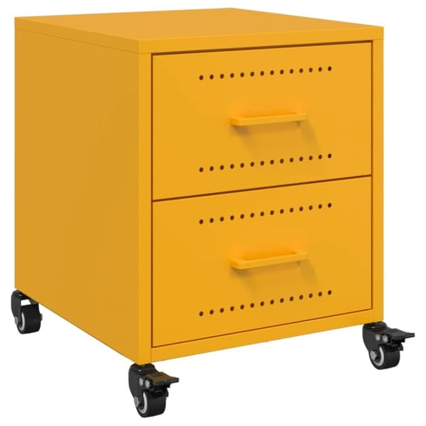 vidaXL sengeborde 2 stk. 36x39x43,5 cm stål sennepsgul