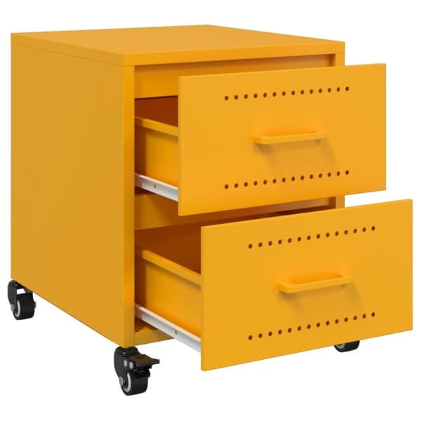 vidaXL sengeborde 2 stk. 36x39x43,5 cm stål sennepsgul