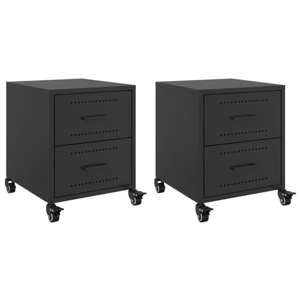 vidaXL sengeborde 2 stk. 36x39x43,5 cm stål sort