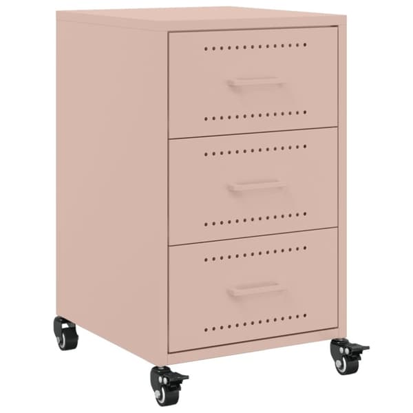 vidaXL Sängbord rosa 36x39x59 cm stål
