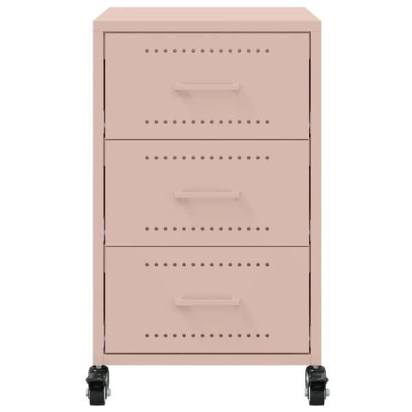 vidaXL Sängbord rosa 36x39x59 cm stål