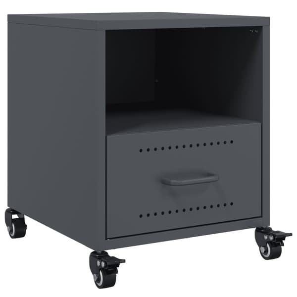vidaXL Sängbord 2 st antracit 36x39x43,5 cm stål