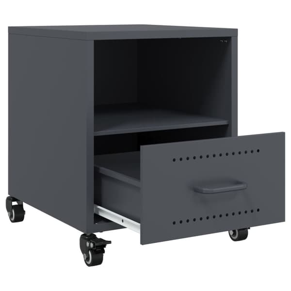 vidaXL Sängbord 2 st antracit 36x39x43,5 cm stål