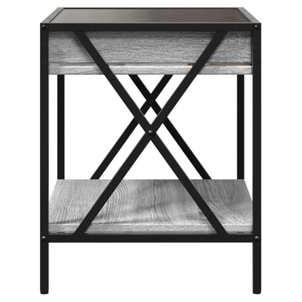 vidaXL Salongbord med Infinity LED grå sonoma 40x40x49 cm