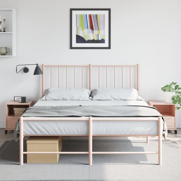 vidaXL Nattbord 2 stk rosa 36x39x43,5 cm stål