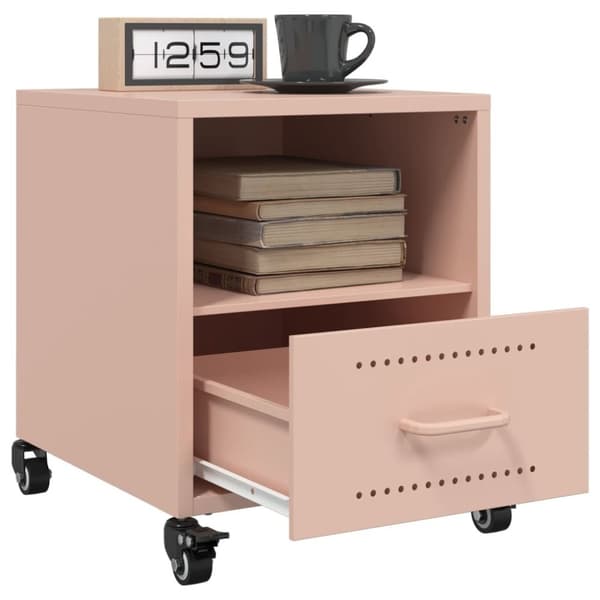 vidaXL Nattbord 2 stk rosa 36x39x43,5 cm stål
