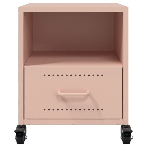 vidaXL Nattbord 2 stk rosa 36x39x43,5 cm stål