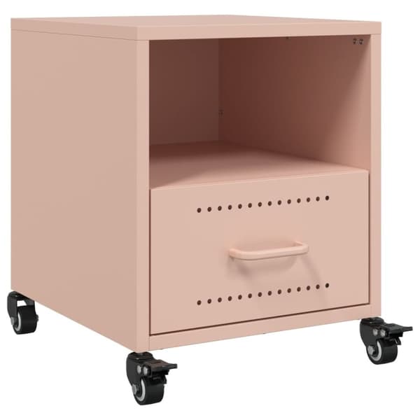 vidaXL Nattbord 2 stk rosa 36x39x43,5 cm stål